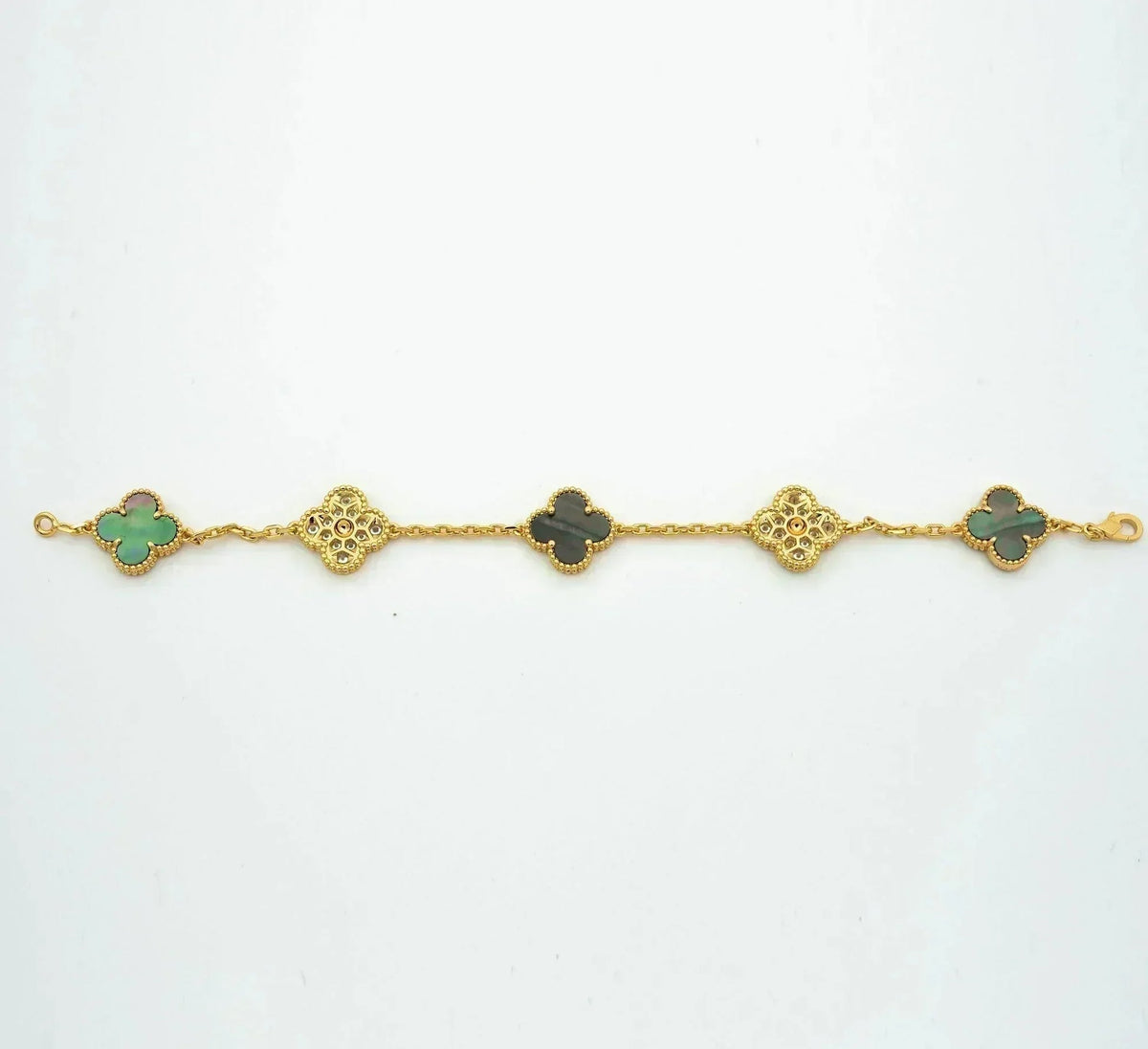 [MIRA]New CLOVER 5 MOTIF GRAY MOP BRACELET COLLECTION