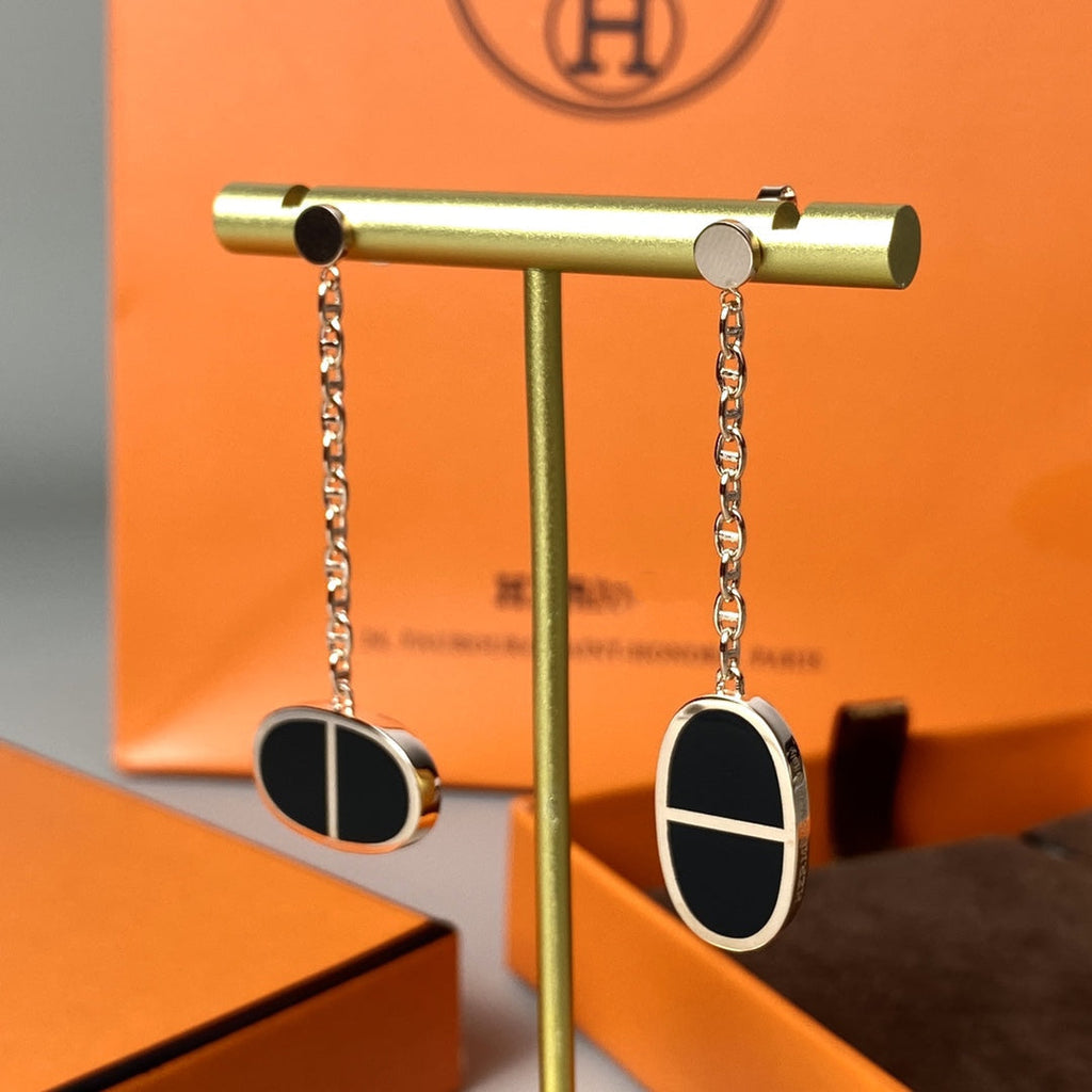 ??MIRA?¡¥CHAINE VERSO BLACK CERAMIC EARRINGS