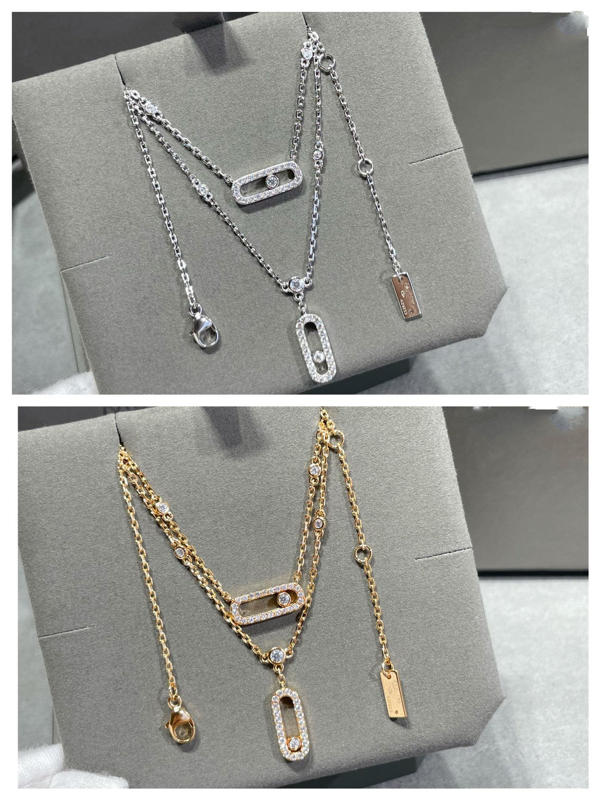 [MIRA] MOVE 2 ROW DIAMOND NECKLACE