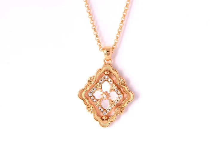 [MIRA] B.C.L ENAMEL ROTATING SINGLE-DIAMOND NECKLACE£¨Various colors£©