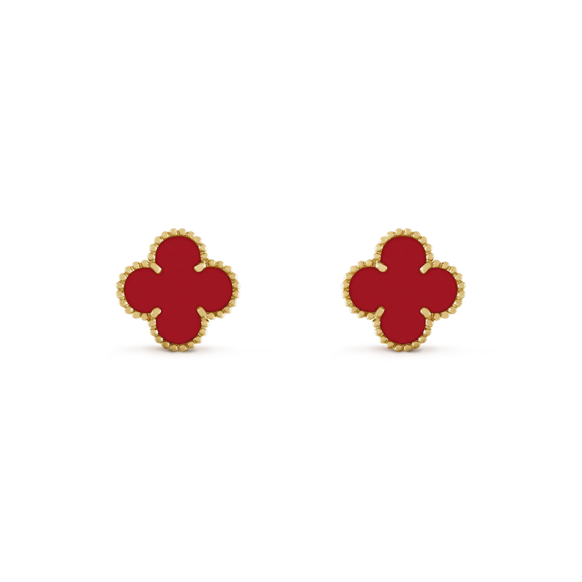 ??MIRA?¡¥CLOVER MINI 9.5MM CARNELIAN EARRINGS