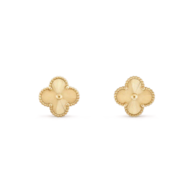 ??MIRA?¡¥CLOVER MINI 9.5MM LASER EARRINGS