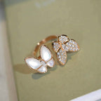 ??MIRA?¡¥TWIN BUTTERFLY DIAMOND MOP RING