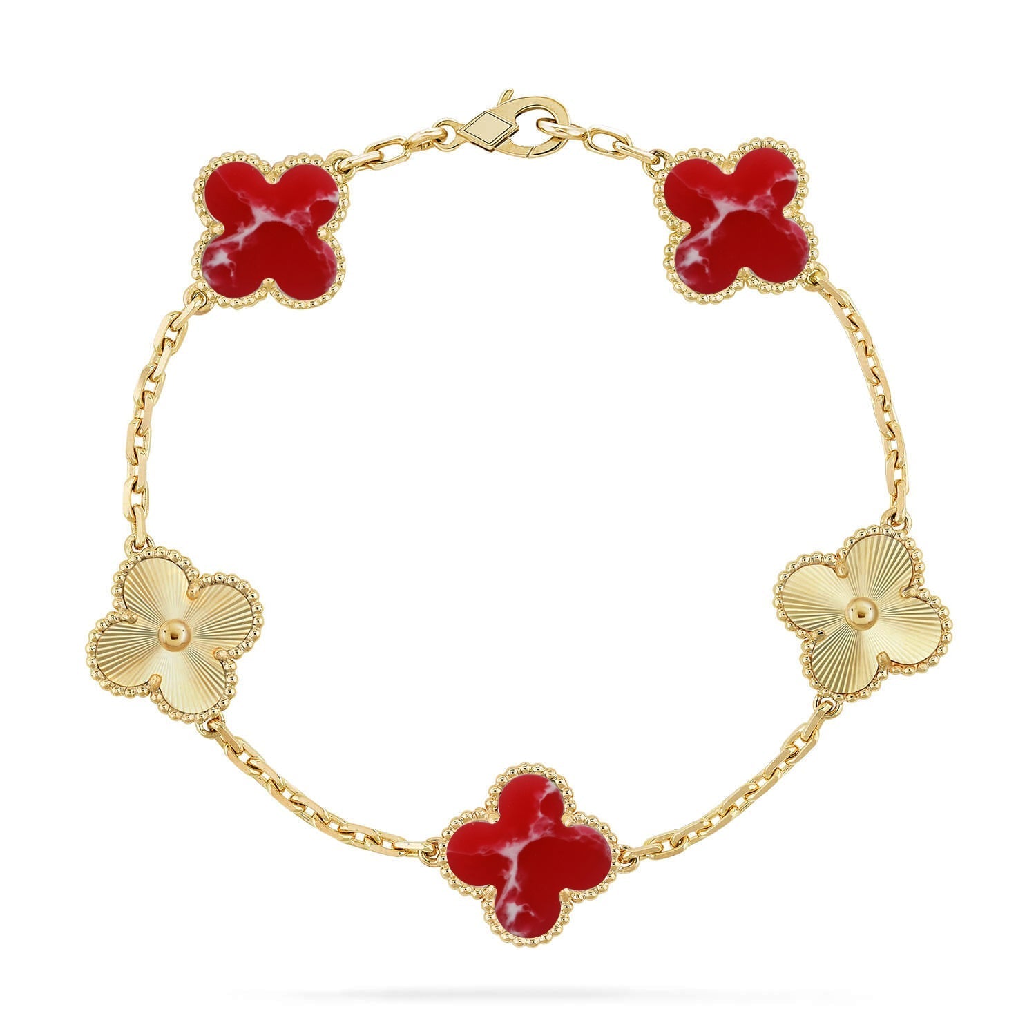 [MIRA]New CLOVER 5 MOTIF RED PATTERN BRACELET COLLECTION