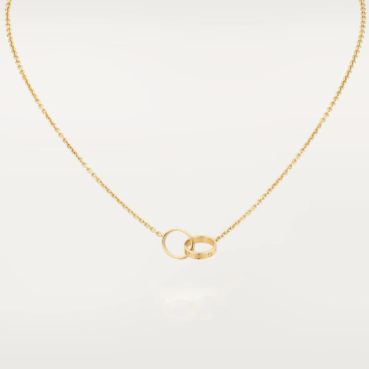 ??MIRA?¡¥LOVE NECKLACE DOUBLE RING GOLD
