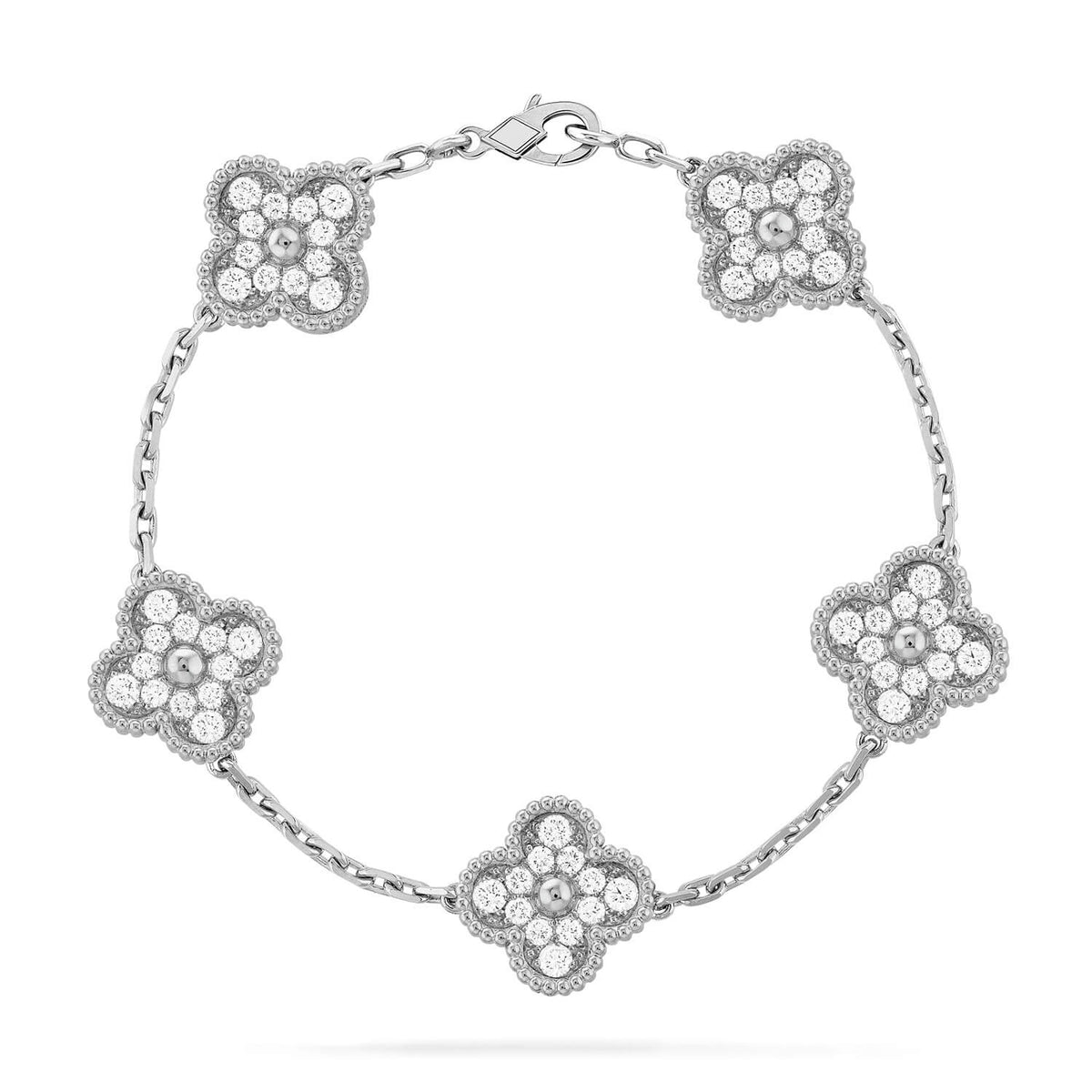 [MIRA] New  CLOVER 5 MOTIF FULL DIAMOND BRACELET COLLECTION