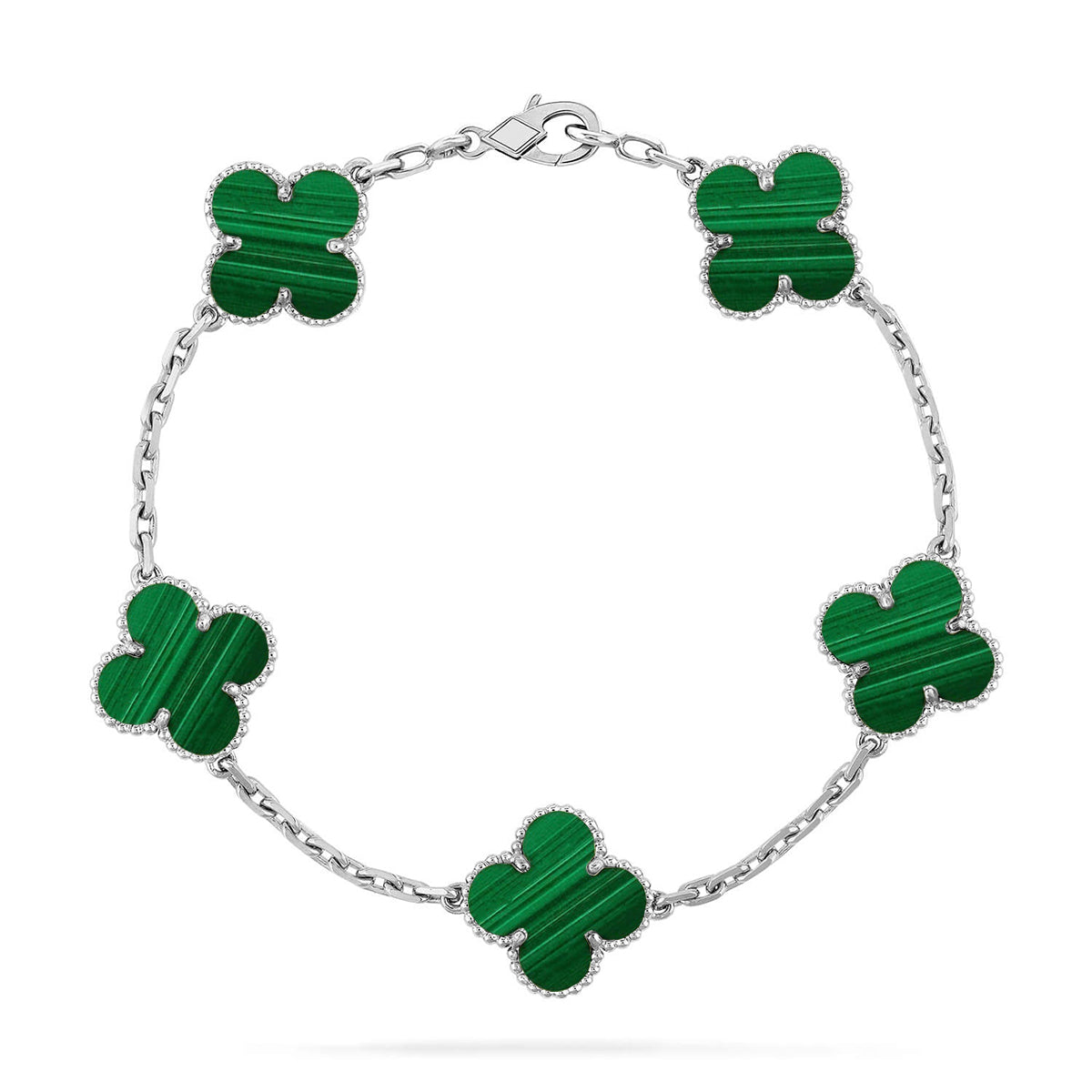 [MIRA]New  CLOVER 5 MOTIF MALACHITE BRACELET COLLECTION