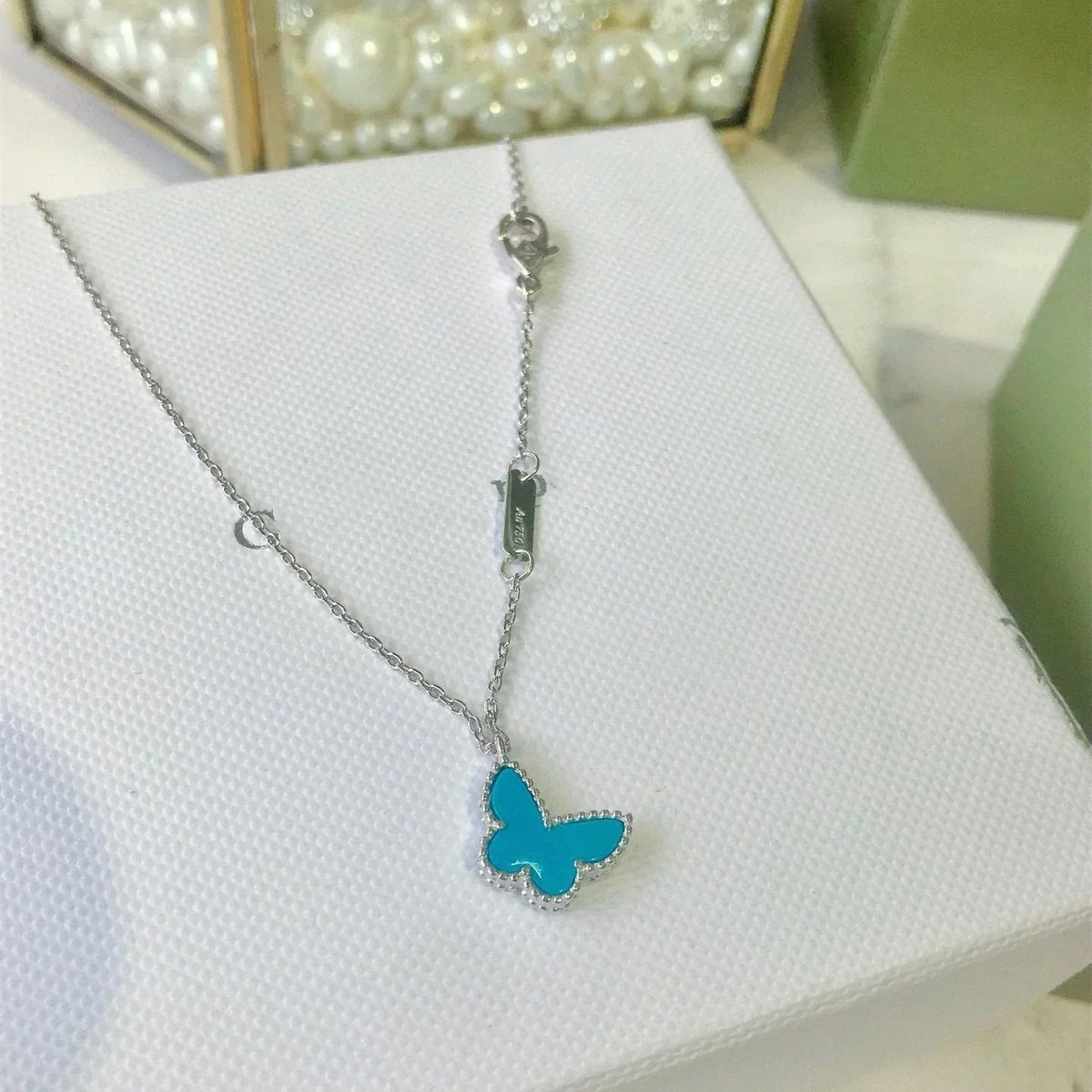??MIRA?¡¥BUTTERFLY TURQUOISE BUTTERFLY BRACELET SILVER