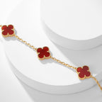 ??MIRA?¡¥CLOVER 10 MOTIFS CARNELIAN NECKLACE