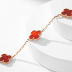 ??MIRA?¡¥CLOVER 10 MOTIFS CARNELIAN NECKLACE