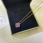 ??MIRA?¡¥CLOVER 15MM  PURPLE VIOLET NECKLACE