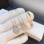 ??MIRA?¡¥CLOVER 15MM DIAMOND WHITE FRITILLARIA NECKLACE
