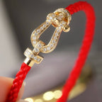 ??MIRA?¡¥FORCE LARGE HORSESHOE FULL DIAMOND BRACELET ROSE GOLD