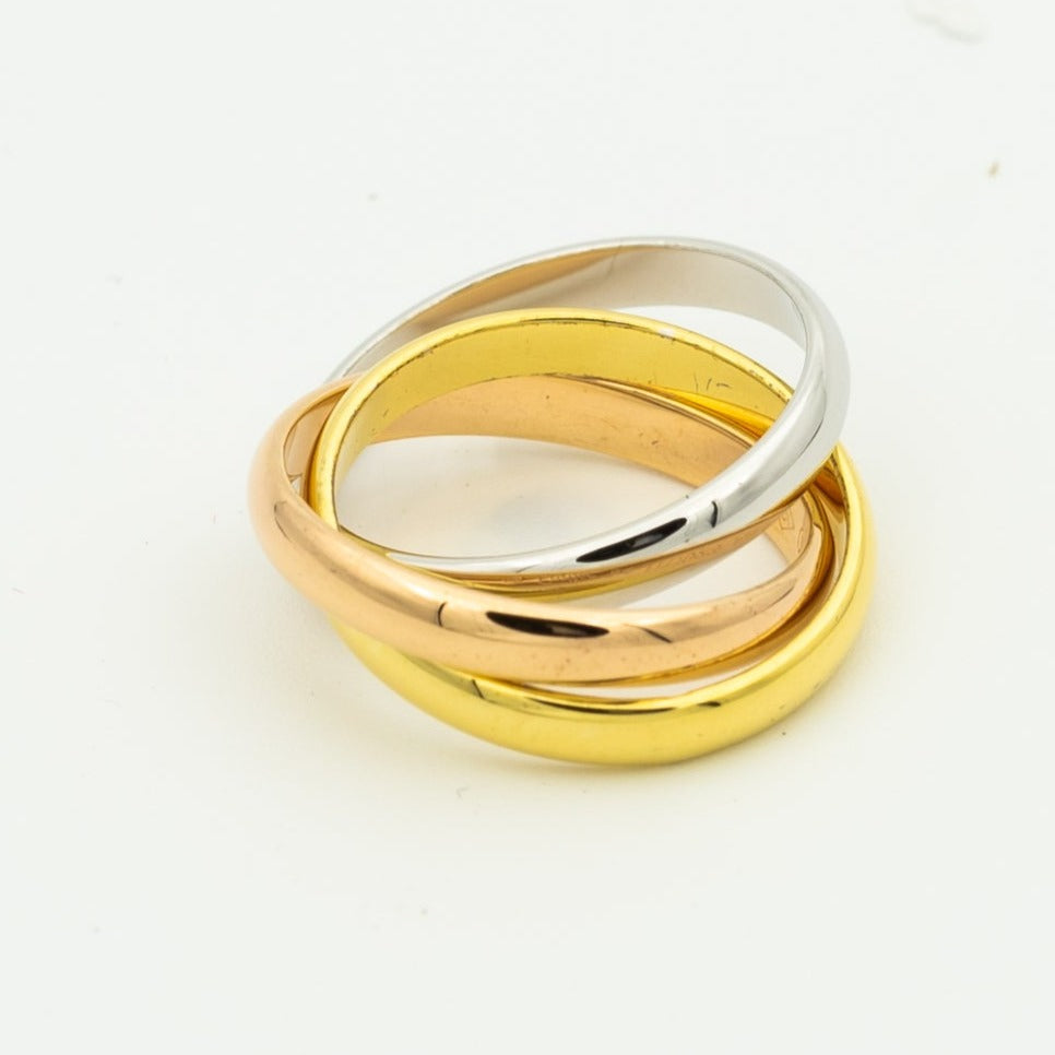??MIRA?¡¥TRINITY RING GOLD PINK GOLD SILVER