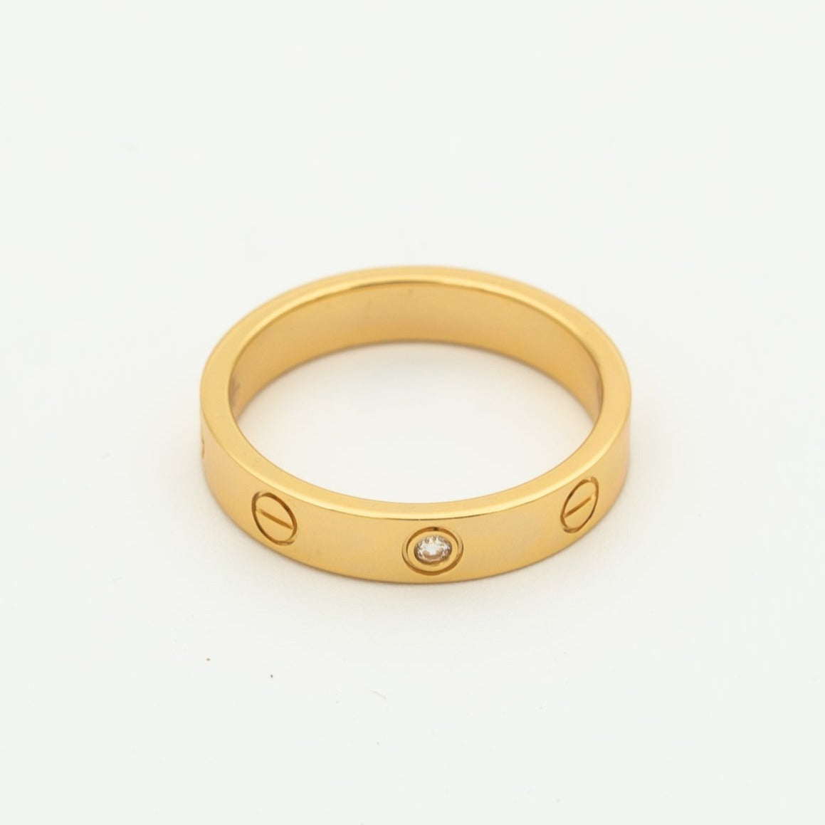 ??MIRA?¡¥LOVE RING 4MM 1 DIAMOND PINK GOLD
