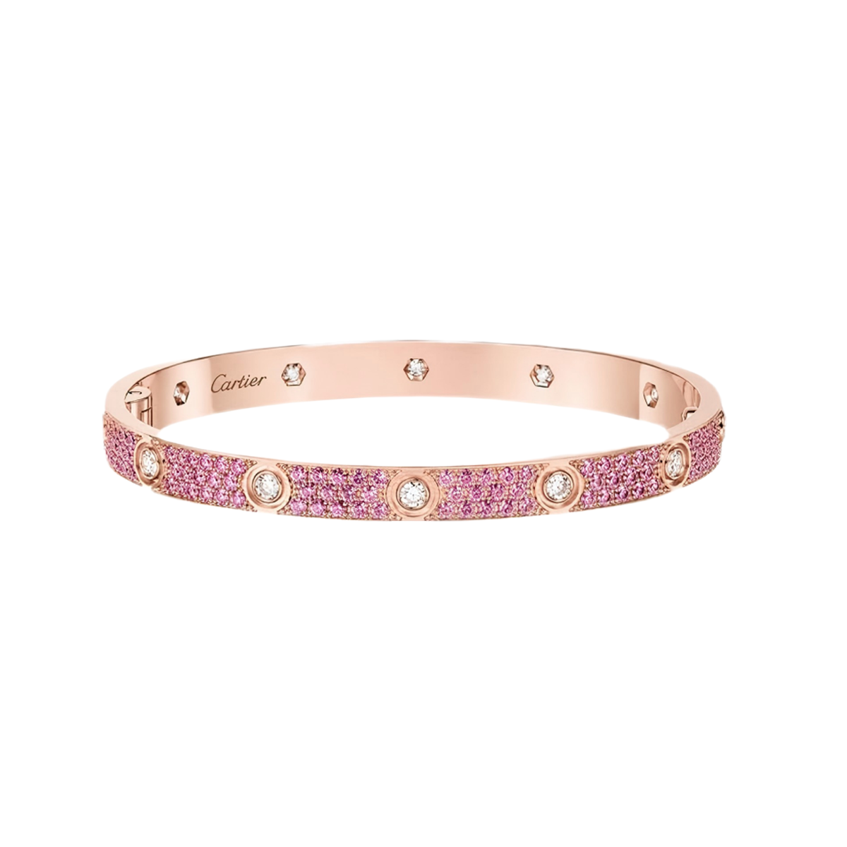[MIRA] 2026 PAVE GEMSTONE LOVE BRACELET 6.1MM 10 DIAMONDS
