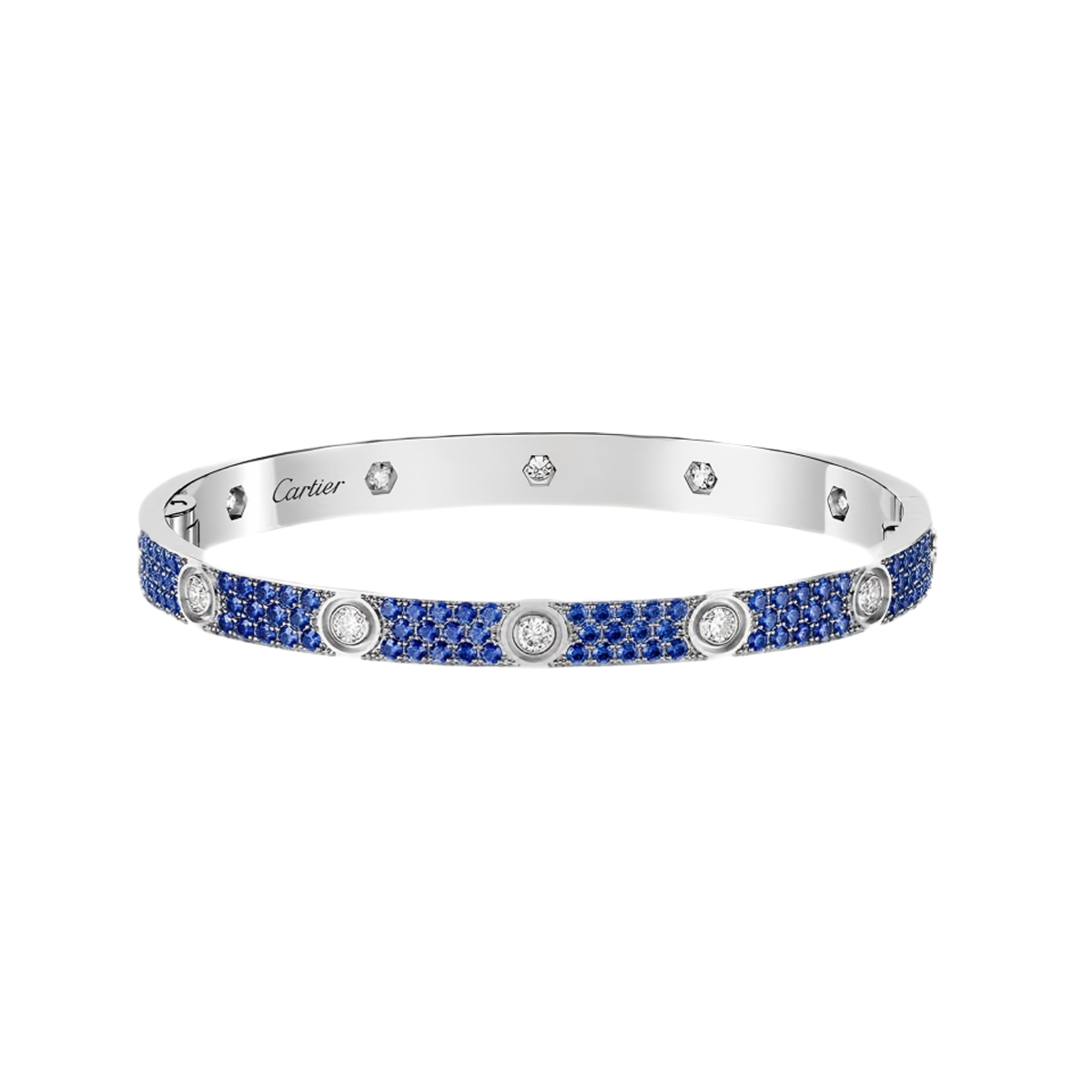 [MIRA] 2026 PAVE GEMSTONE LOVE BRACELET 6.1MM 10 DIAMONDS