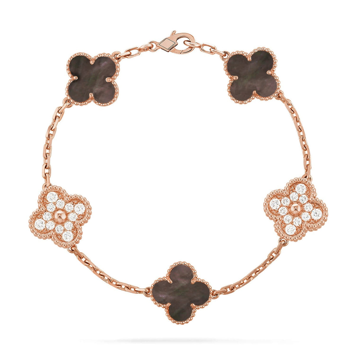 [MIRA]New CLOVER 5 MOTIF GRAY MOP BRACELET COLLECTION