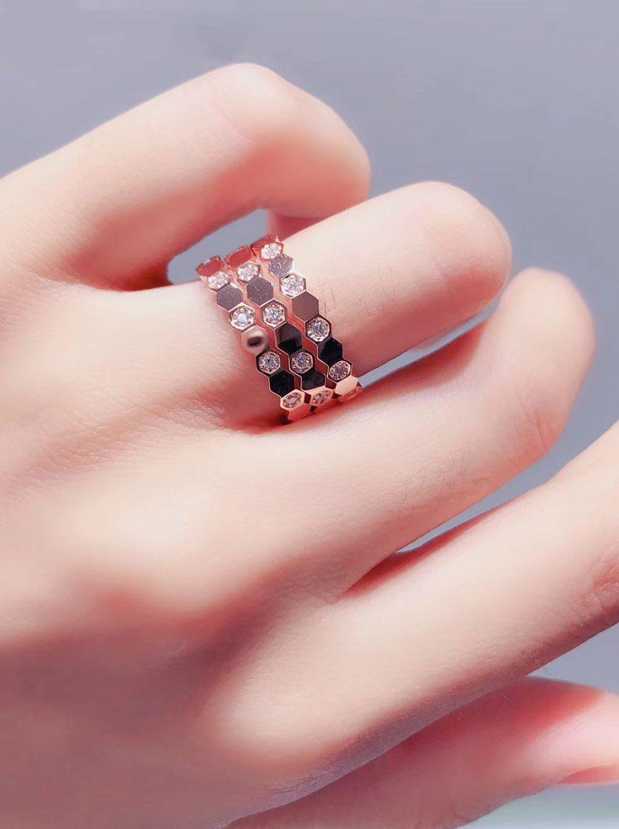 ??MIRA?¡¥BEE LOVE RING PINK GOLD DIAMOND