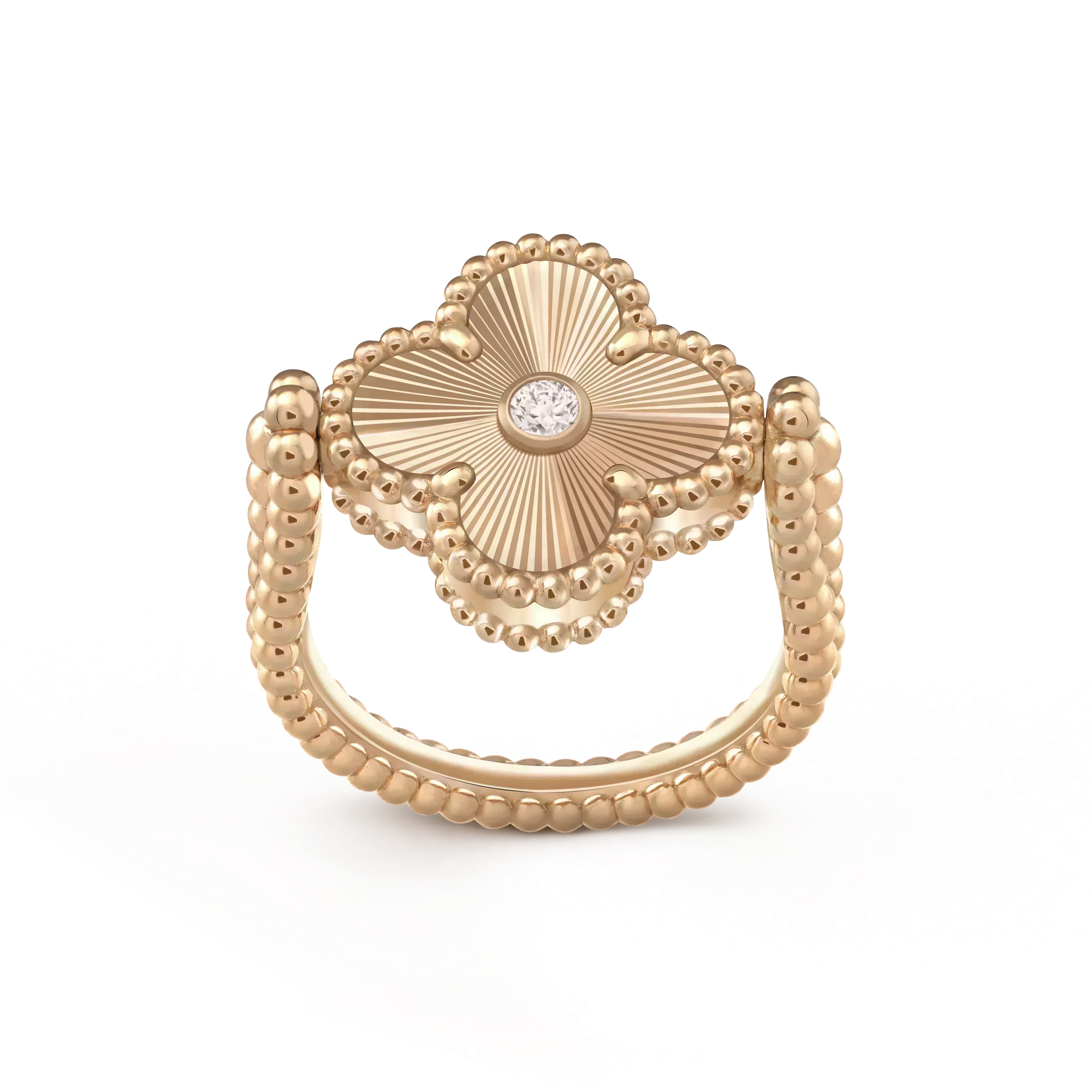 ??MIRA?¡¥CLOVER RIVERSIBLE ROSE GOLD RING