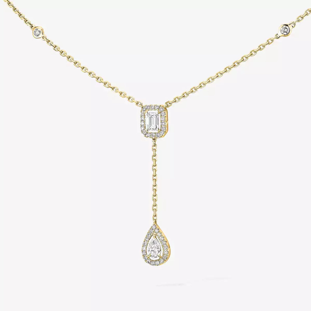 [MIRA] Gold Diamond Tie Necklace