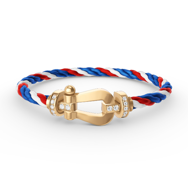 ??MIRA?¡¥FORCE LARGE HORSESHOE HALF DIAMOND BRACELET GOLD