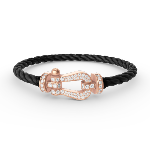 ??MIRA?¡¥FORCE LARGE HORSESHOE FULL DIAMOND BRACELET ROSE GOLD