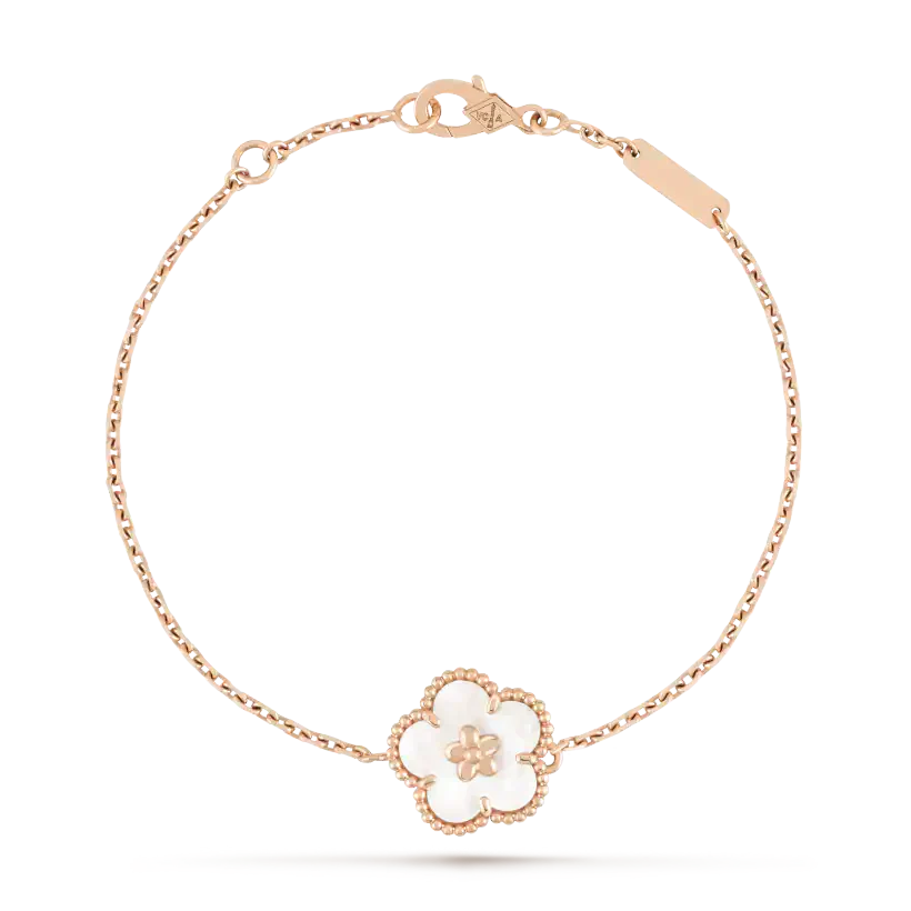 ??MIRA?¡¥LUCKY WHITE MOP PLUM BLOSSOM  BRACELET