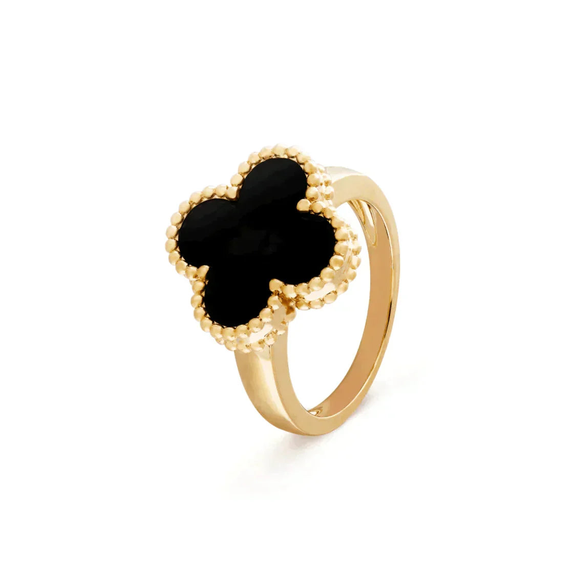 ??MIRA?¡¥CLOVER ONYX RING